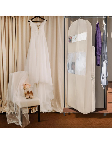 Bolsa de Vestido de Novia Univivi 182.88 cm Beige con Bolsillos