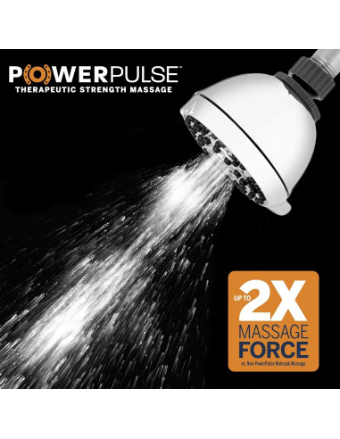 Cabezal de Ducha Waterpik PowerPulse 6 Modos Cromo XAS-613E