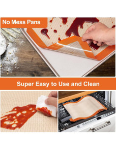 Juego de 2 tapetes de silicona Angadona para hornear 42x29 cm 2