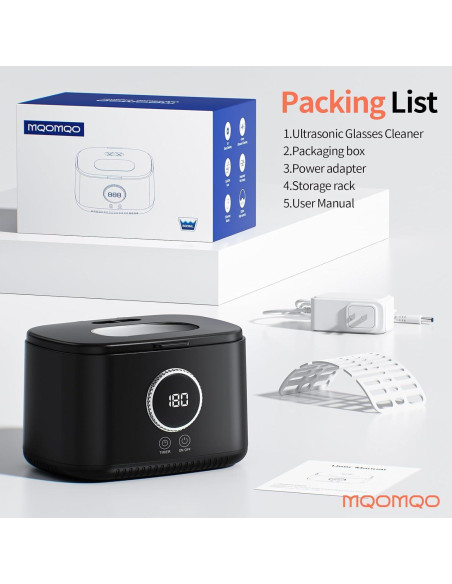 Limpiador Ultrasónico de Joyas MQOMQO 600ml 5 Modos