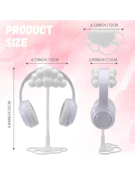 Soporte para Auriculares Yookeer Nube Blanca 25x12 cm