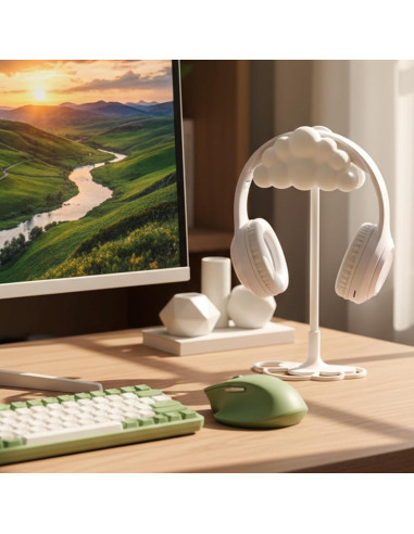 Soporte para Auriculares Yookeer Nube Blanca 25x12 cm