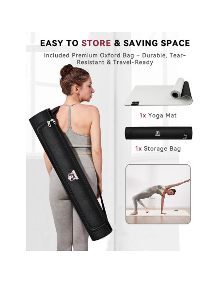 Esterilla de Yoga HAPBEAR Grande 183x76cm 5mm Antideslizante Esterilla de Yoga HAPBEAR Grande 183x76cm 5mm Antideslizante