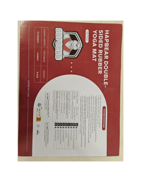 Esterilla de Yoga HAPBEAR Grande 183x76cm 5mm Antideslizante Esterilla de Yoga HAPBEAR Grande 183x76cm 5mm Antideslizante