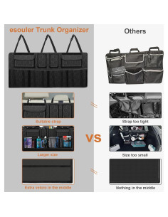 Organizador de Maletero de Coche esouler 106.68x45.72cm Negro 2