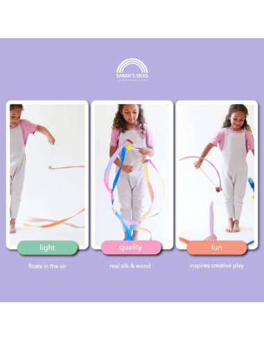 Cinta de Arcoíris Boho Sarah's Silks 2.44m Seda y Madera