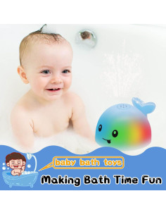 Juguete de Baño Ballena Iluminada BSVZAIYN para Bebés 6-36 Meses 2