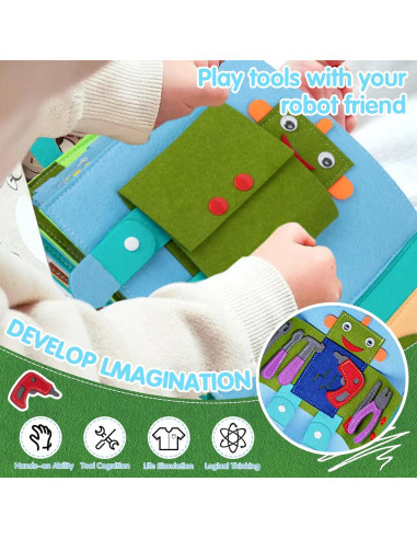 Libro Ocupado Montessori de Fieltro para Niños 3-6 Años