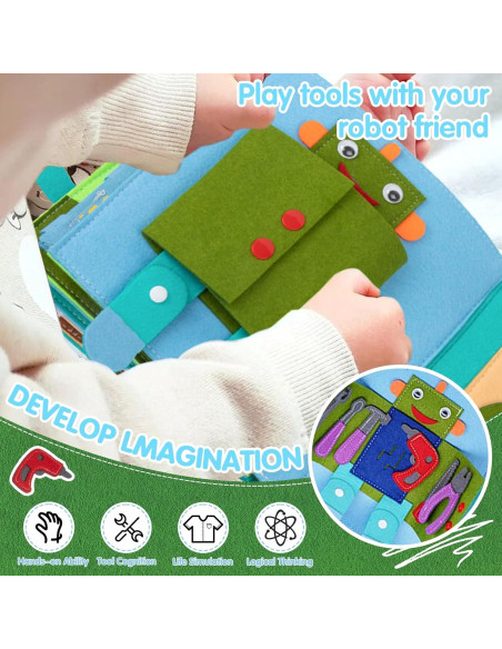 Libro Ocupado Montessori de Fieltro para Niños 3-6 Años