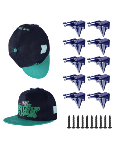 Ganchos Adhesivos para Sombreros Hula Home - Paquete de 10 Azul