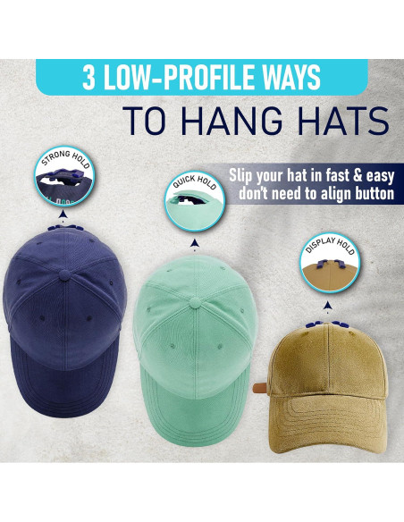 Ganchos Adhesivos para Sombreros Hula Home - Paquete de 10 Azul