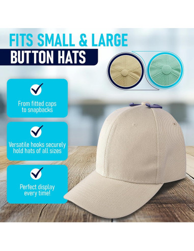 Ganchos Adhesivos para Sombreros Hula Home - Paquete de 10 Azul