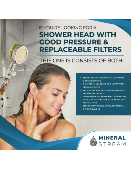 Cabezal de Ducha de Mano Alta Presión MineralStream TurboFan