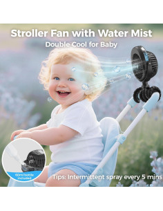 Ventilador de Cochecito COMLIFE F002 Portátil 4000mAh Negro 2