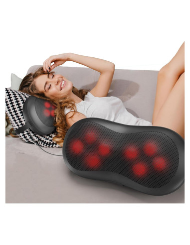 Almohada de Masaje Ajustable Massagease 8 Cabezas Calentada