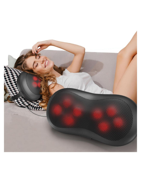 Almohada de Masaje Ajustable Massagease 8 Cabezas Calentada