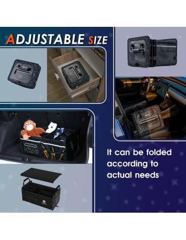 Organizador de Maletero SugarFox 63L Impermeable Plegable Negro