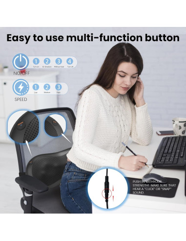 Almohada de Masaje Ajustable Massagease 8 Cabezas Calentada