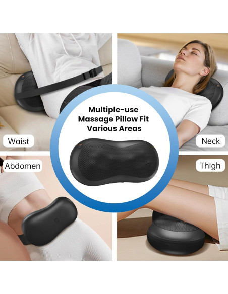 Almohada de Masaje Ajustable Massagease 8 Cabezas Calentada