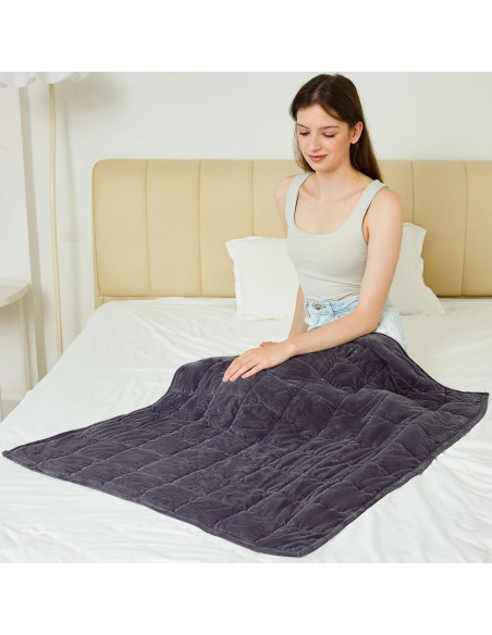 Manta con peso YUSRA 0.9kg Gris oscuro 61x81cm Terciopelo Manta con peso YUSRA 0.9kg Gris oscuro 61x81cm Terciopelo