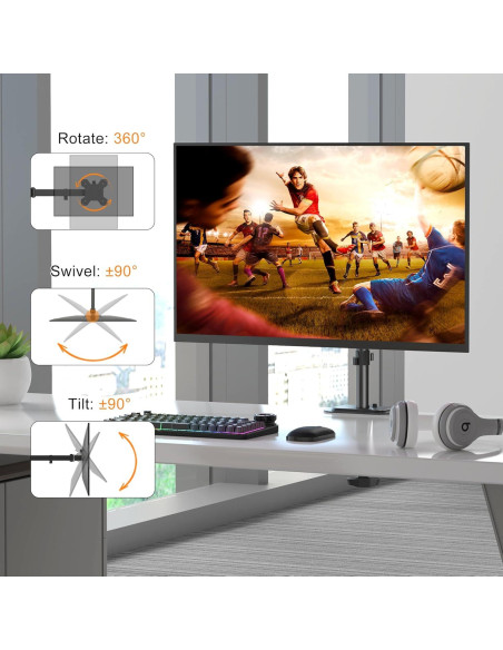 Soporte de Monitor Pholiten Ajustable 13-27 Pulgadas Negro Soporte de Monitor Pholiten Ajustable 13-27 Pulgadas Negro