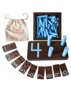 Tablero de Contar Montessori & Me - Madera Oscura - 10 Tableros