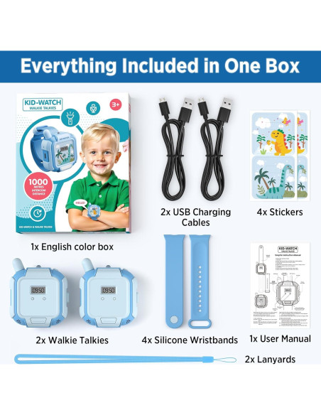 Walkie Talkies Recargables Turoytip para Niños Azul 2 Pcs