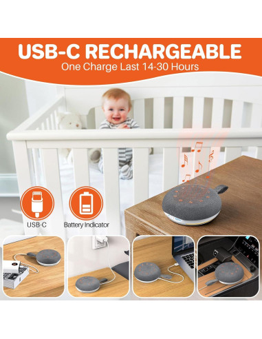 Máquina de Sonido Blanco FUNYKICH Portátil con 40 Sonidos