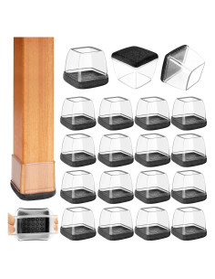 16 Protectores de Suelo para Patas de Silla XSL-TJH Negro L