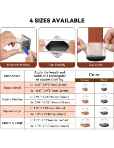 16 Protectores de Suelo para Patas de Silla XSL-TJH Negro L 2
