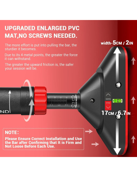 Barra de Dominadas Sportneer Ajustable 200 kg para Puerta