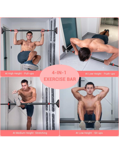 Barra de Dominadas Sportneer Ajustable 200 kg para Puerta