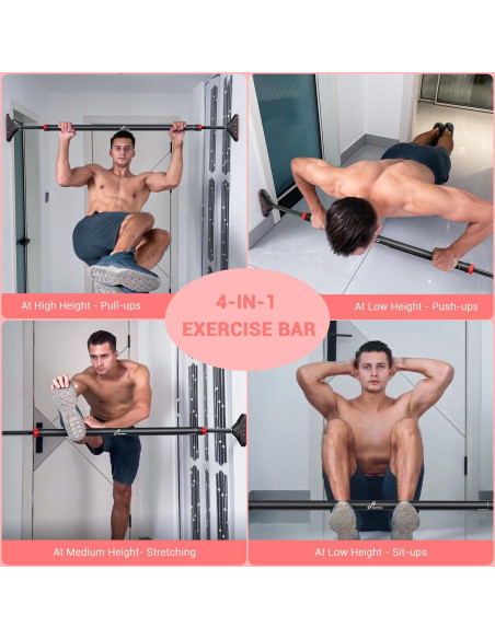 Barra de Dominadas Sportneer Ajustable 200 kg para Puerta