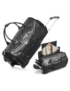 Bolsa de Prendas Rodante 3-en-1 Fanwoli Negro 53x35x23cm