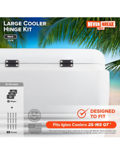 Paquete de 3 Bisagras NeverBreak para Enfriadores Igloo - Negro 2