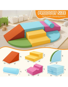 Set de Juguetes de Escalada Erament 7 Piezas para Niños 1-3 Años 2