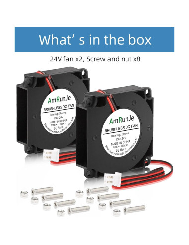 2 Ventiladores de Reemplazo 40mm 24V AmRunJe 9500 RPM
