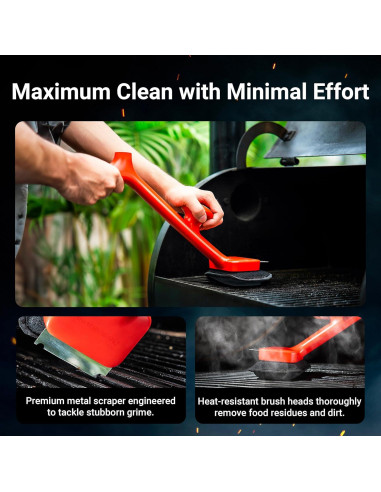 Cepillo de Parrilla ThermoMaven BQ03 Libre de Cerda 43 cm