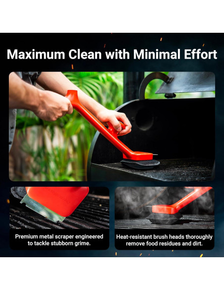 Cepillo de Parrilla ThermoMaven BQ03 Libre de Cerda 43 cm