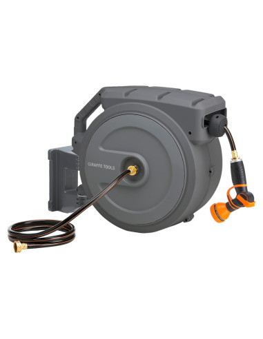 Carrete de Manguera Retráctil Giraffe 1/2" x 39.6m Soporte Metal