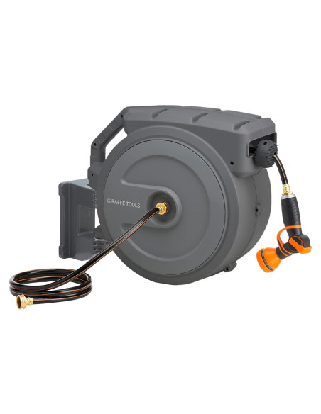 Carrete de Manguera Retráctil Giraffe 1/2" x 39.6m Soporte Metal