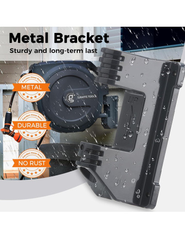 Carrete de Manguera Retráctil Giraffe 1/2" x 39.6m Soporte Metal
