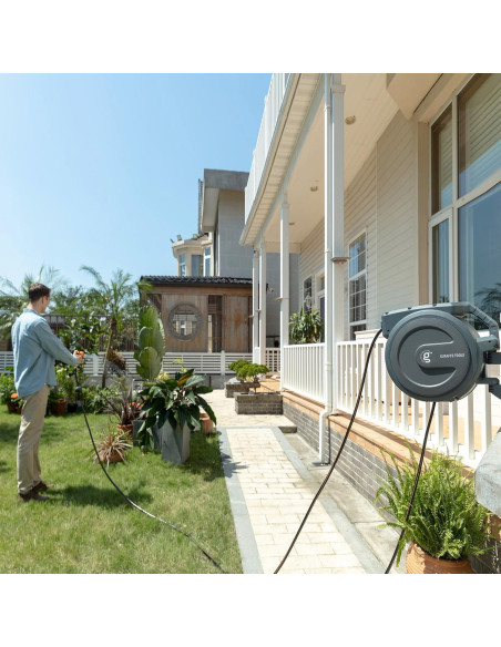 Carrete de Manguera Retráctil Giraffe 1/2" x 39.6m Soporte Metal