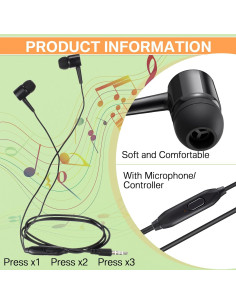 Auriculares Intrauditivos Xinnun ZE1338 50 Unidades con Micrófono 2