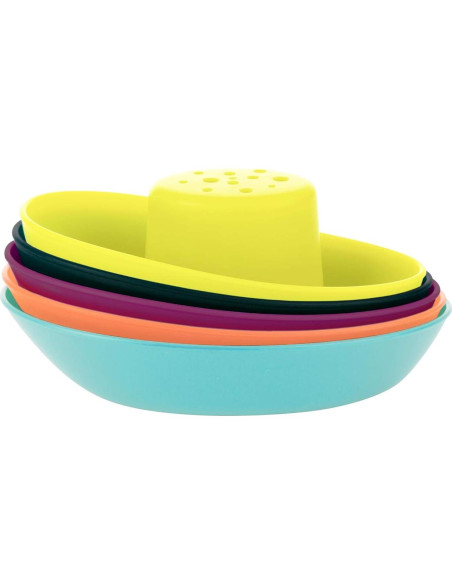 Boon Fleet Juguete de Baño para Bebés - 5 Barcos Apilables