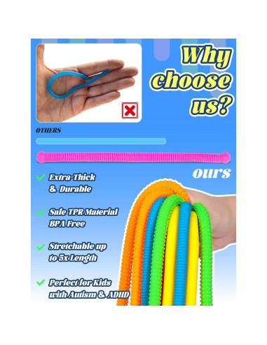 Paquete de 10 Juguetes Sensoriales Diltik - Cuerdas Fidget para Autismo