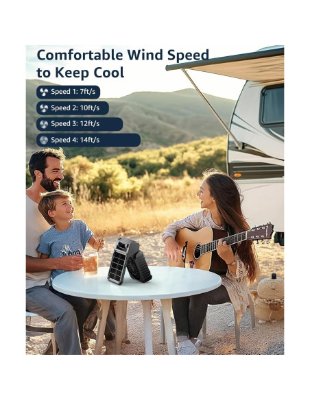 Ventilador de Camping Lynker Solar 6W Plegable con Luz LED