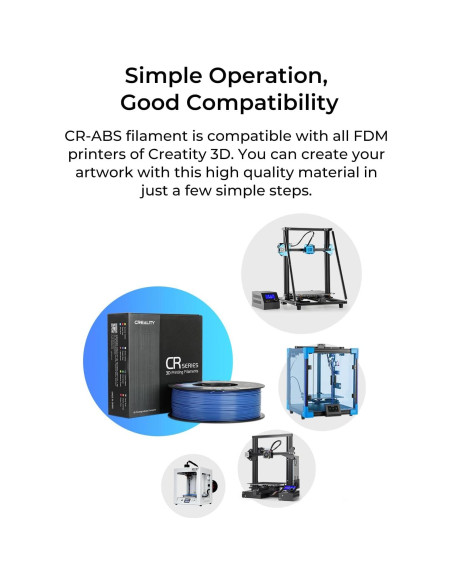 Filamento ABS Creality 1.75mm Negro 2 kg para Impresora 3D