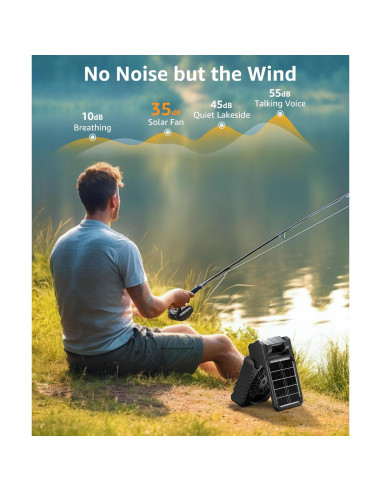 Ventilador de Camping Lynker Solar 6W Plegable con Luz LED