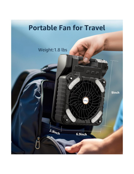 Ventilador de Camping Lynker Solar 6W Plegable con Luz LED